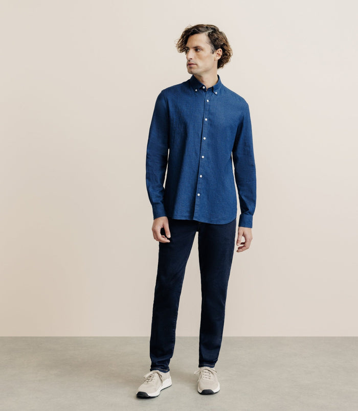 Izac Chemise Col Boutonné Marine