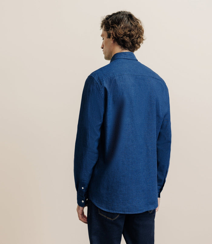 Izac Chemise Col Boutonné Marine