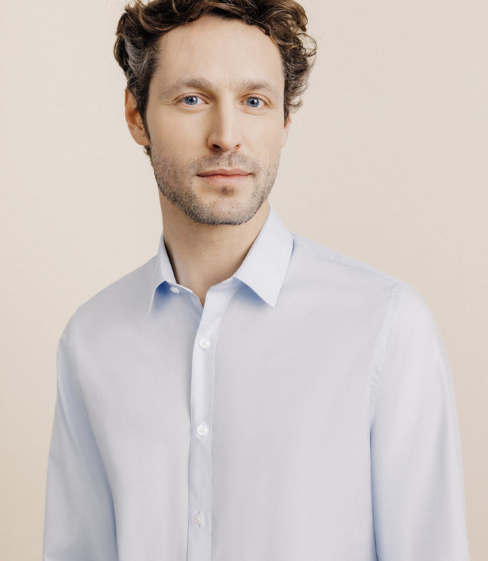Izac Chemise Col Français Ciel