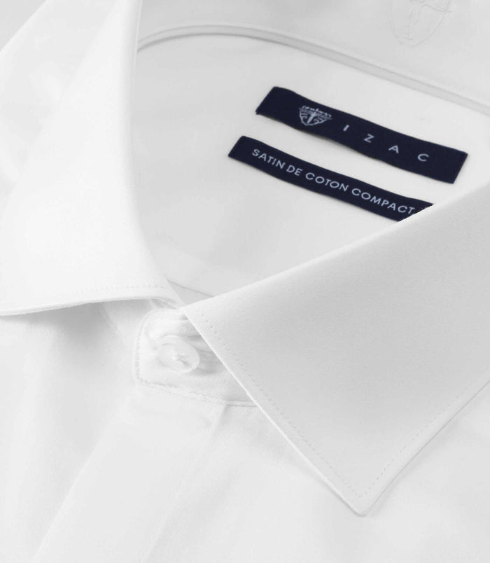 Izac Chemise Col Italien Blanche