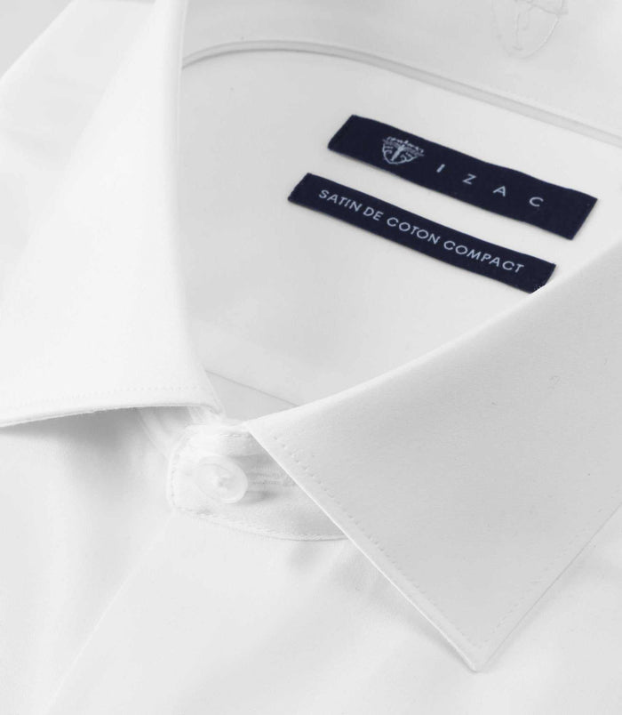 Izac Chemise Col Italien Blanche