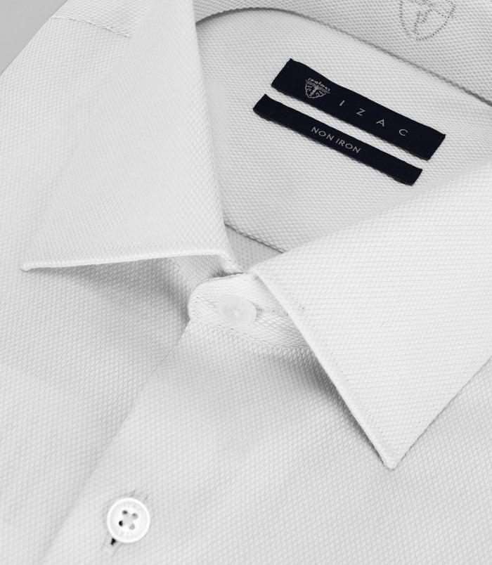 Izac Chemise Col Italien Blanche