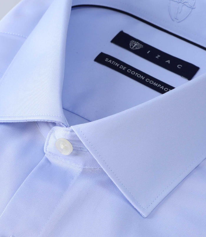 Izac Chemise Col Italien Ciel