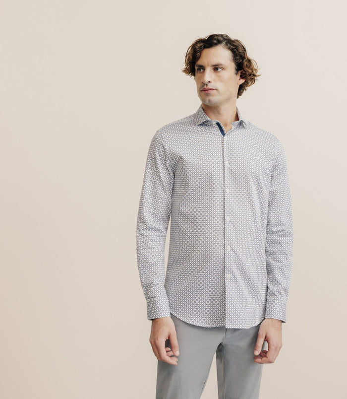 Izac Chemise Col Italien Regular écrue