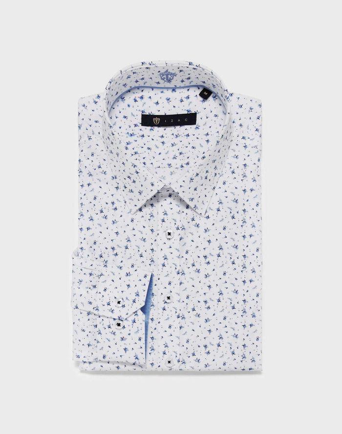 izac Chemise coton blanc imprimé