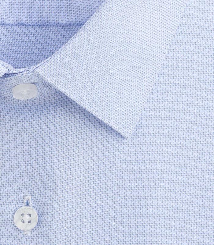 Izac Chemise Coton Dobby Bleu