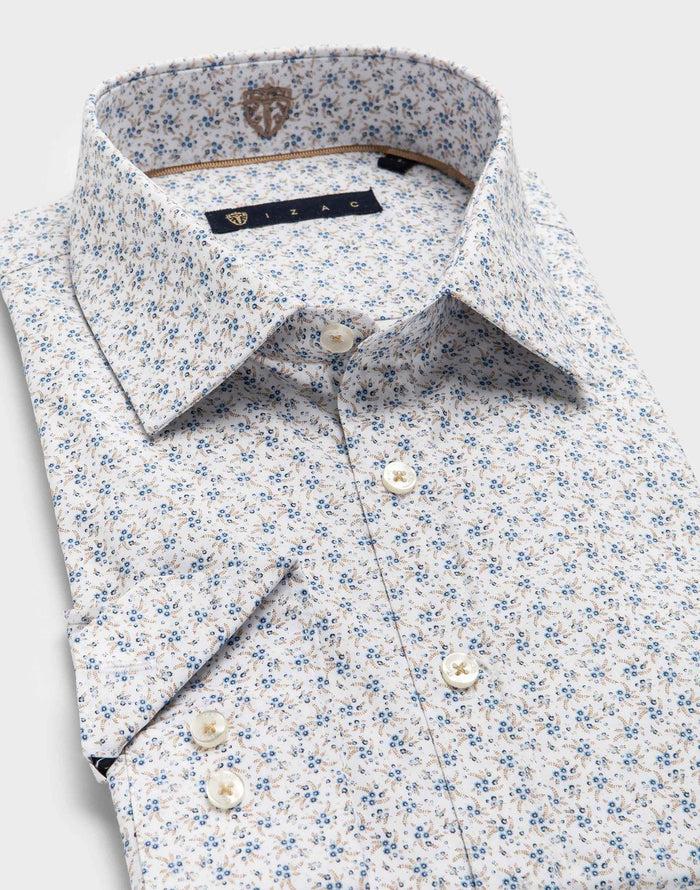Izac Chemise Coton Micro Motif "Lampe"