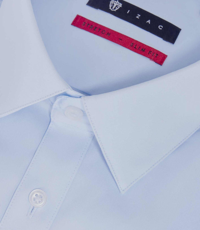 Izac Chemise Coton Stretch Ciel "Malte"