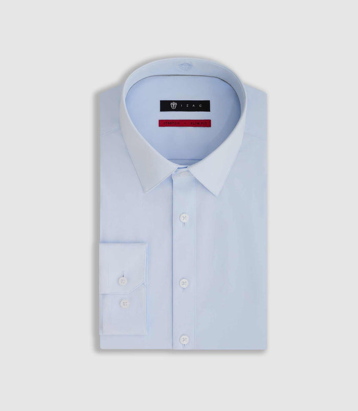 Izac Chemise Coton Stretch Ciel "Malte"