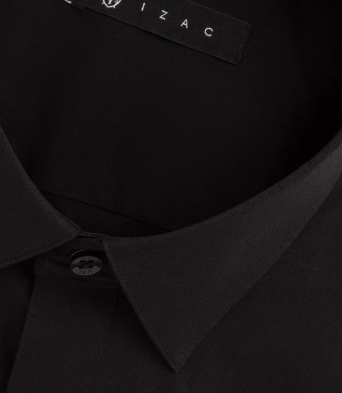 Izac Chemise Coton Stretch Noire MALTEBIS
