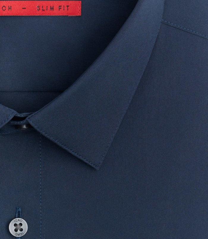 Izac Chemise Coton Stretch Slim Marine "Malte"