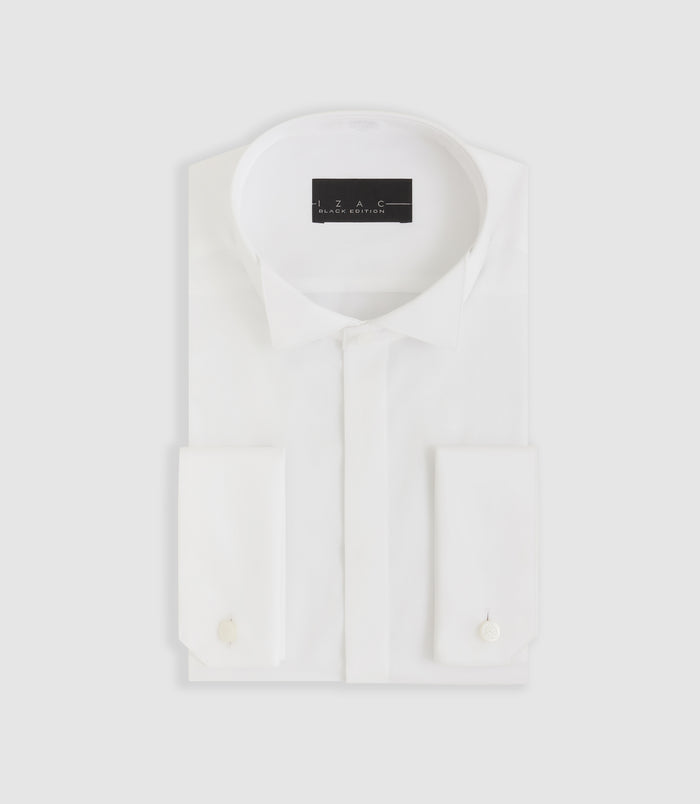 izac Chemise de cérémonie en satin blanc "Metaphor"