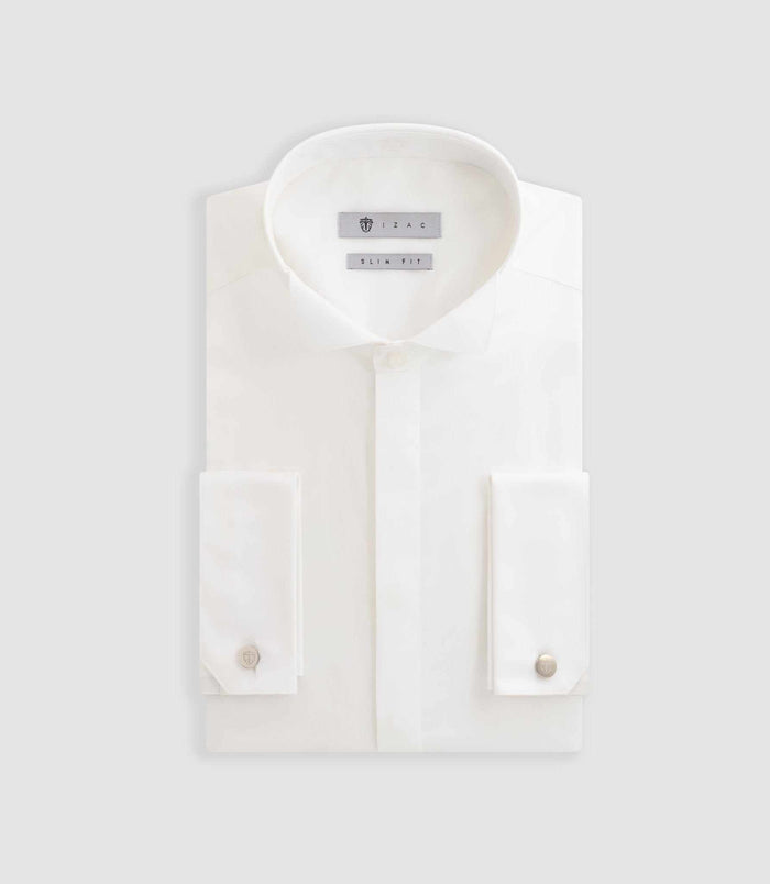 izac Chemise de ceremonie en satin ecru "Metaphor"