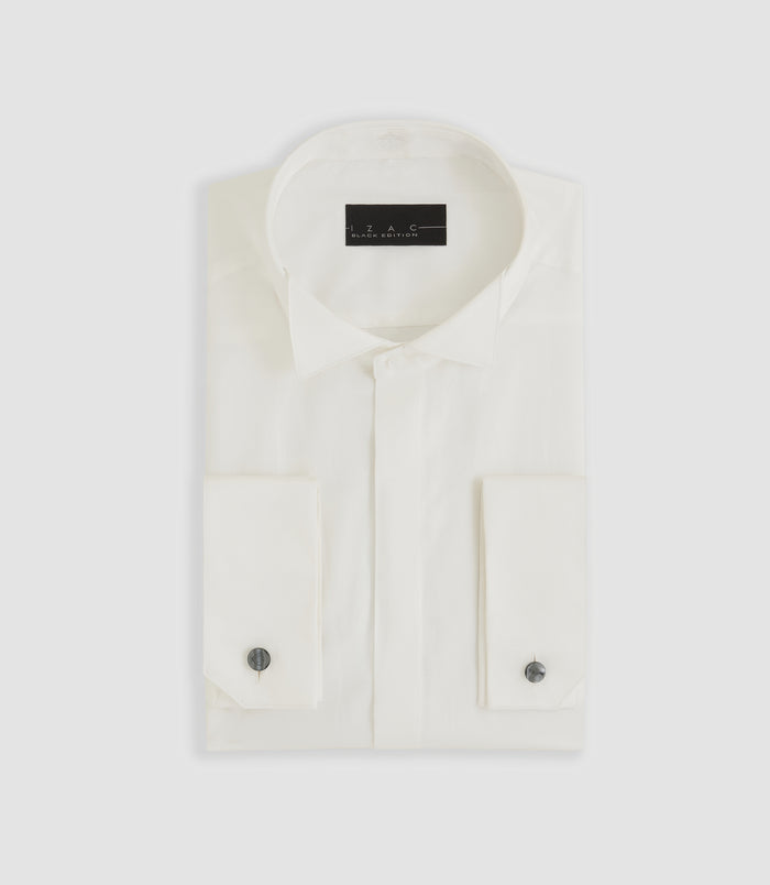 izac Chemise de cérémonie en satin écru "Metaphor"
