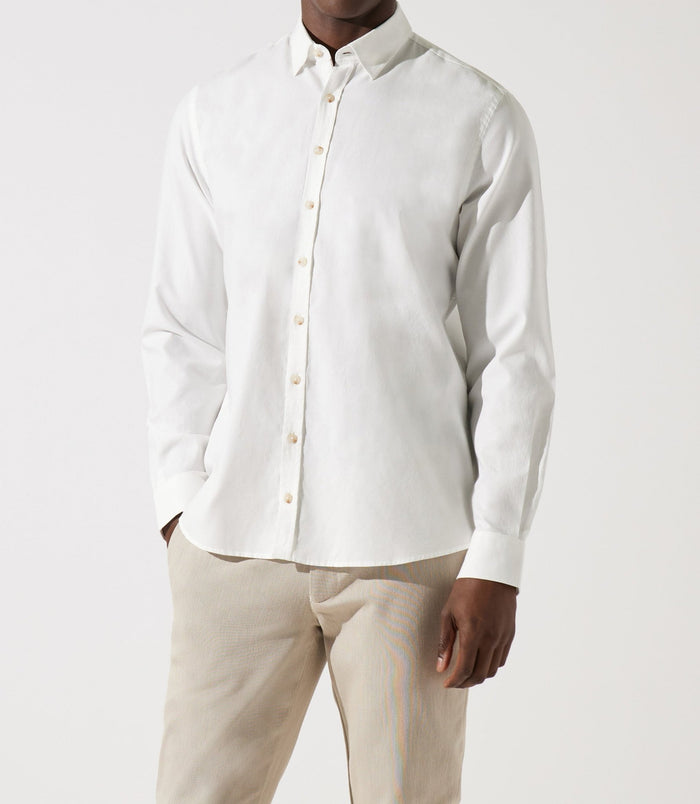 Izac Chemise Droite à Coudières Blanche JANIS