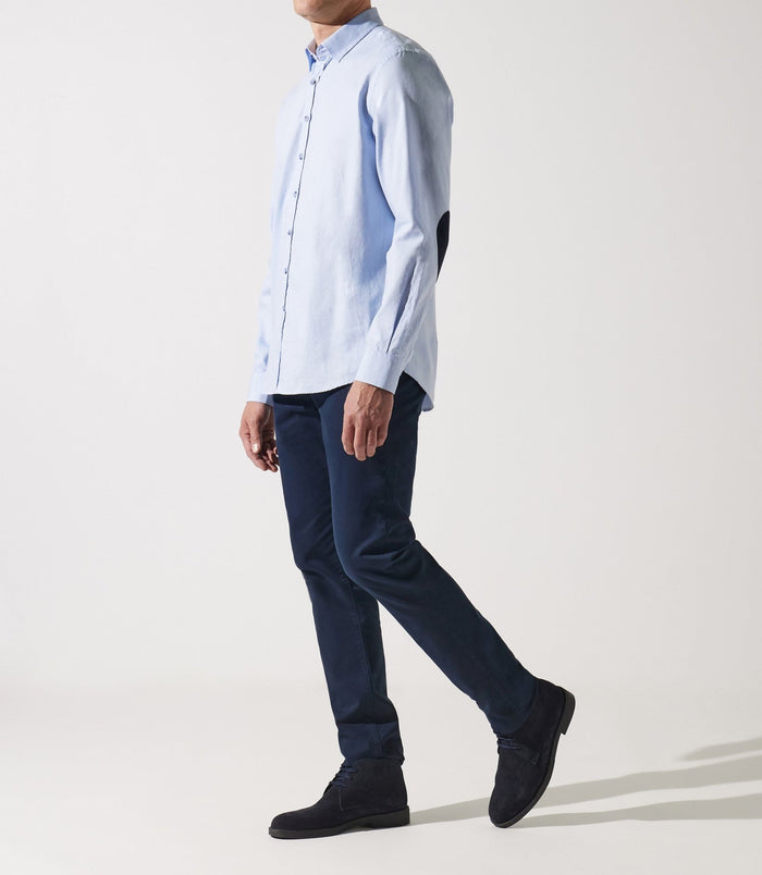 Izac Chemise Droite à Coudières Bleu Ciel JANIS