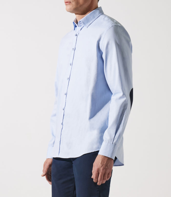 izac Chemise droite à coudières bleu ciel JANIS