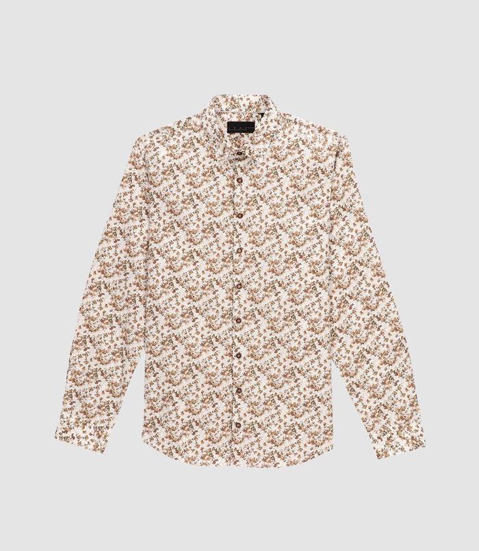 Izac Chemise Droite à Imprimé Floral Kaki JACKI