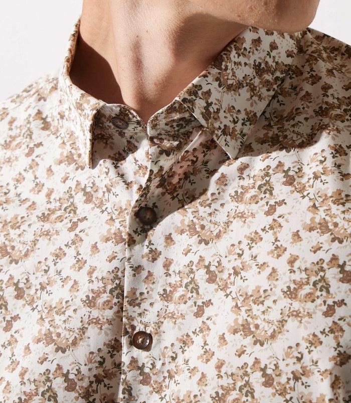 Izac Chemise Droite à Imprimé Floral Kaki JACKI
