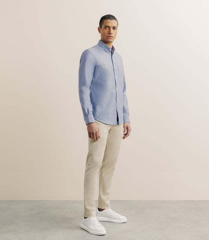 Izac Chemise Droite Oxford Marine