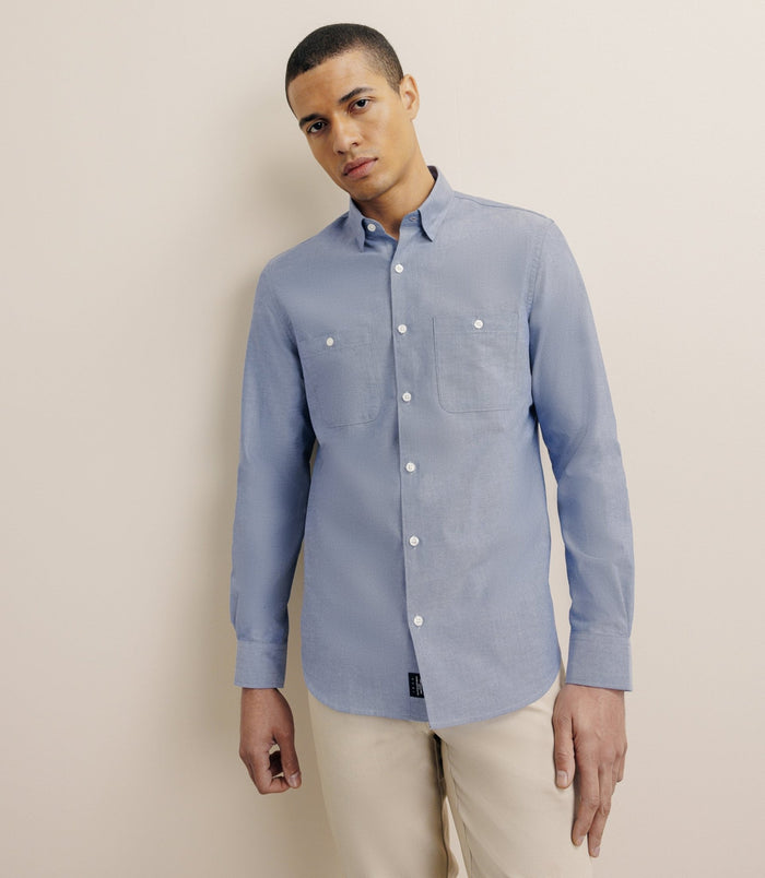 izac Chemise droite oxford marine