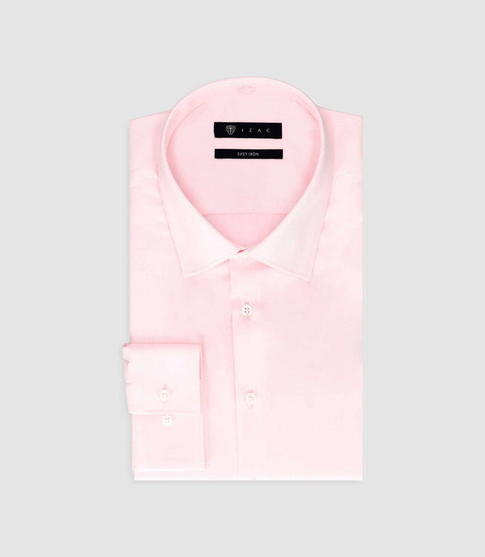 izac Chemise droite repassage facile rose PASTY