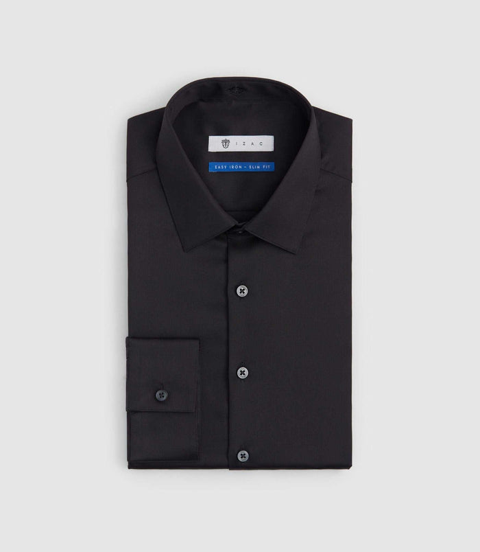 izac Chemise Easy Iron coton noir "Salto"