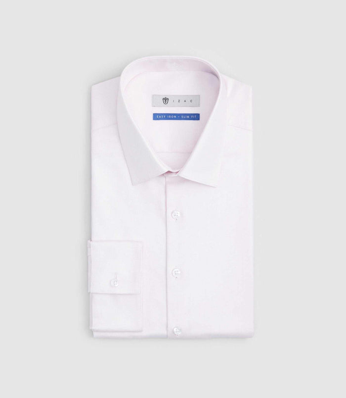 Izac Chemise "Easy Iron" En Coton Rose "Salsa"