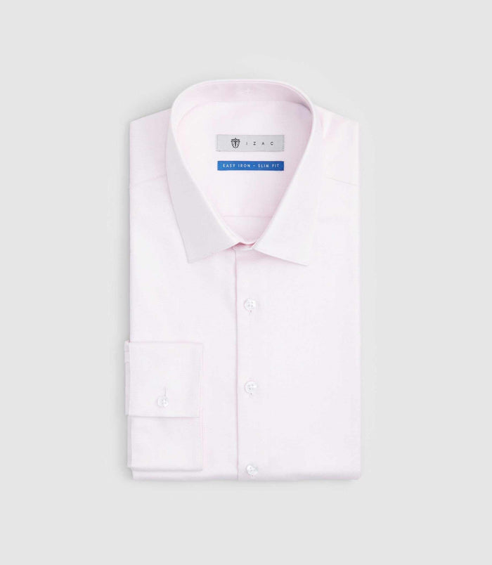 izac Chemise "Easy Iron" en coton rose "Salsa"