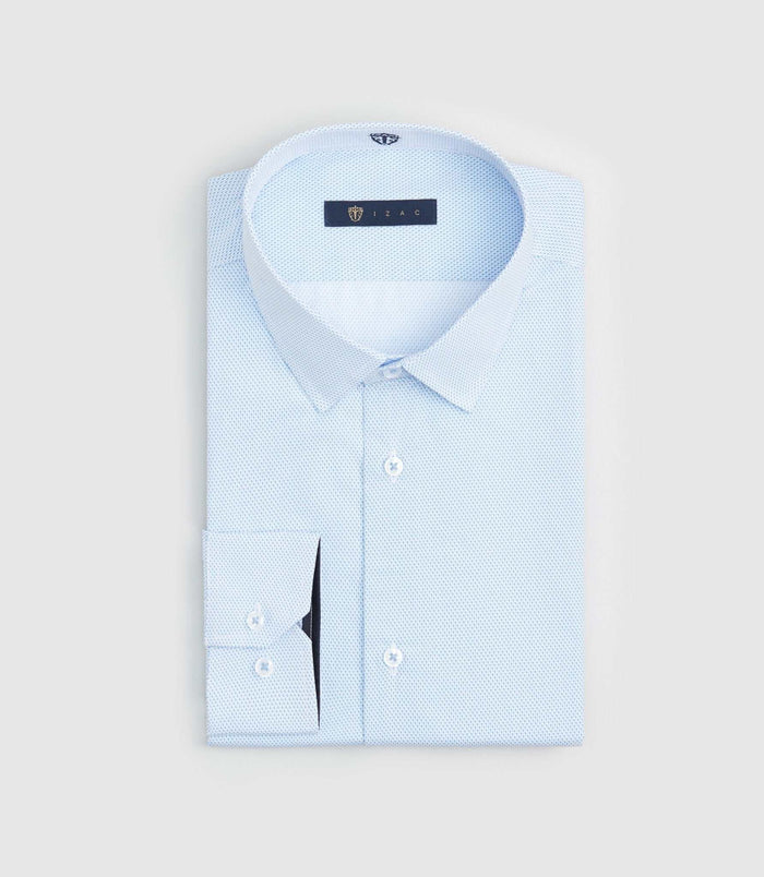 izac Chemise en coton à imprimé bleu ciel "Sideral"