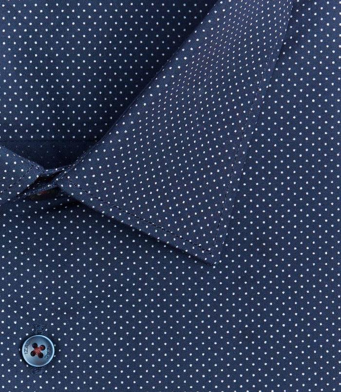 Izac Chemise En Coton à Imprimé Marine "Siecle"
