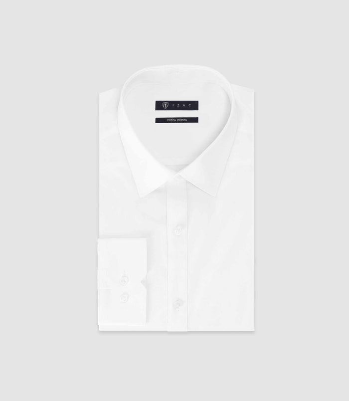 izac Chemise en coton stretch blanche