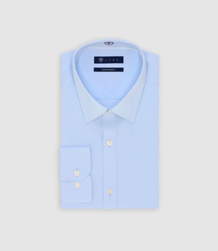 izac Chemise en coton stretch ciel