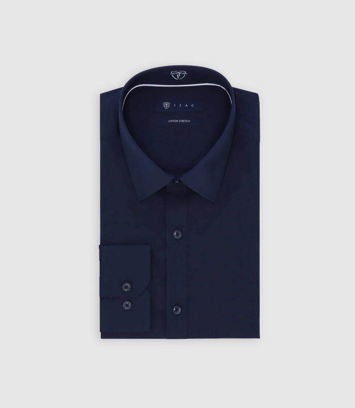 izac Chemise en coton stretch marine