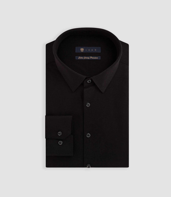 Izac Chemise En Jersey De Coton Noir "Dylan"