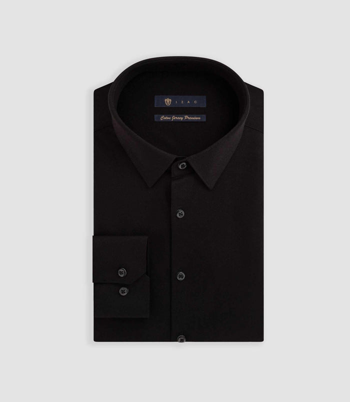 izac Chemise en jersey de coton noir "Dylan"