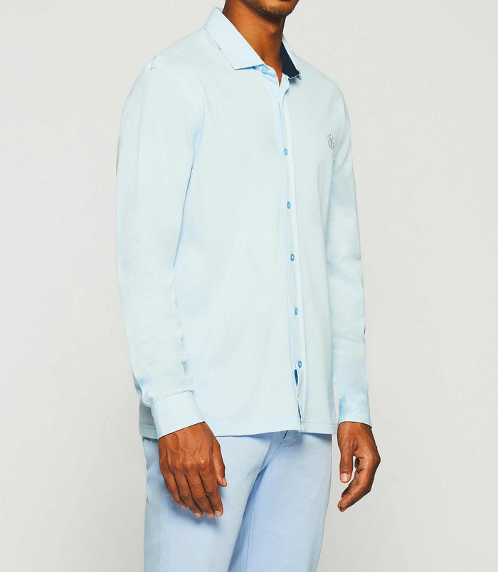 Izac Chemise En Jersey Unie Bleu Ciel KANTIN