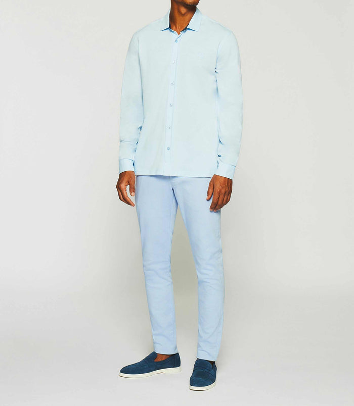 izac Chemise en jersey unie bleu ciel KANTIN