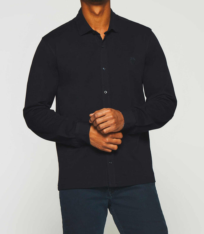 Izac Chemise En Jersey Unie Marine KANTIN