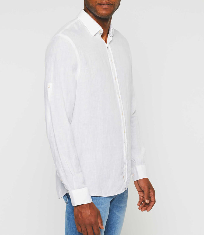 Izac Chemise En Lin Blanc "Kiss"