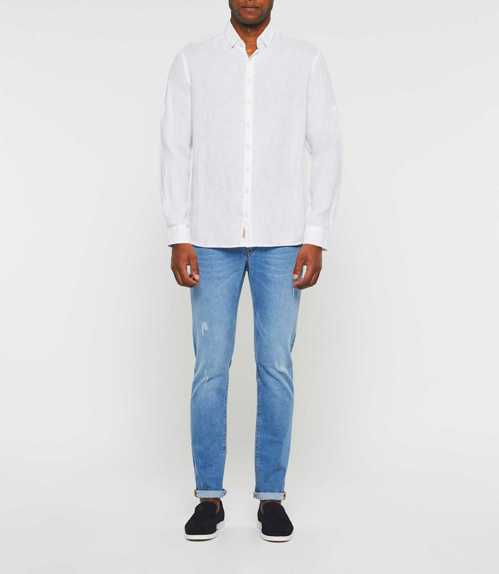 izac Chemise en lin blanc "Kiss"