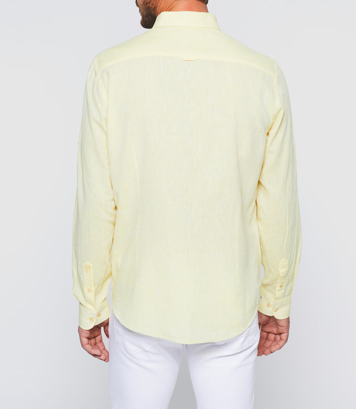 Izac Chemise En Lin Jaune "Kiss"