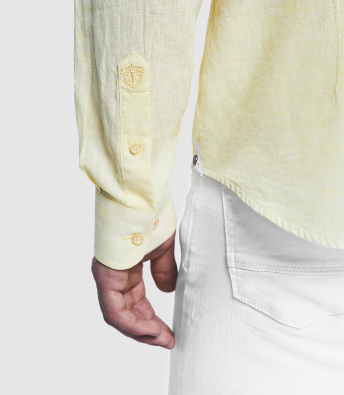 Izac Chemise En Lin Jaune "Kiss"