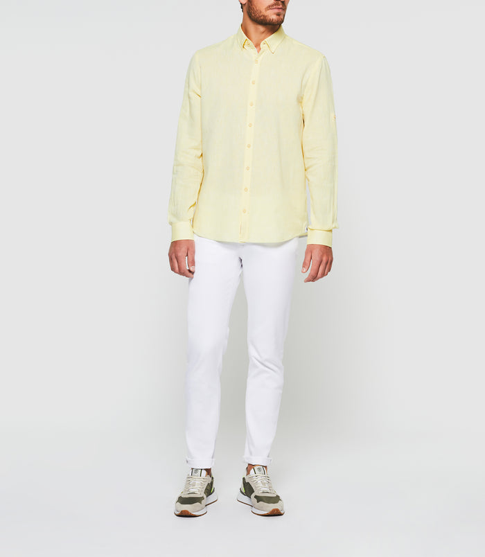 Izac Chemise En Lin Jaune "Kiss"