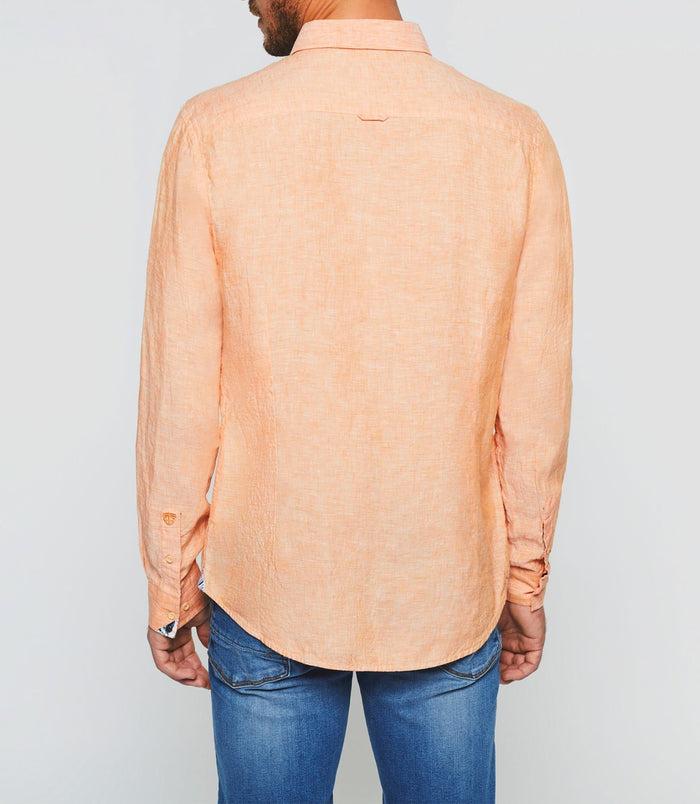 Izac Chemise En Lin Orange "Kiss"