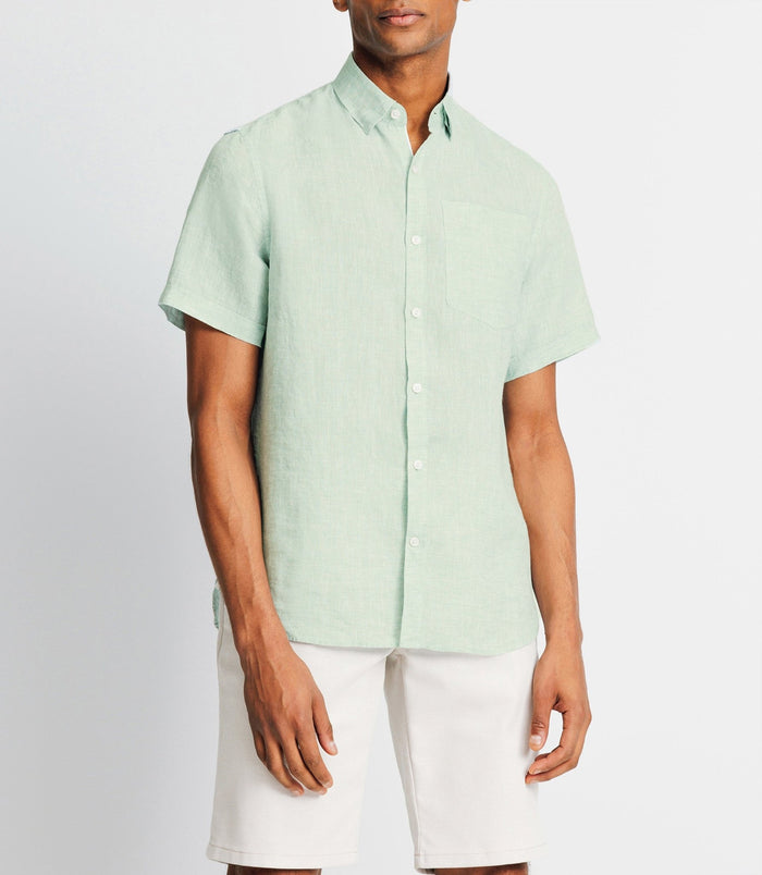 izac Chemise en lin vert clair