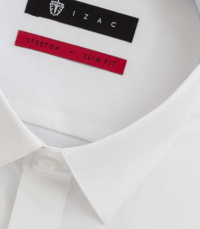 Izac Chemise En Popeline Stretch Blanche "Malte"