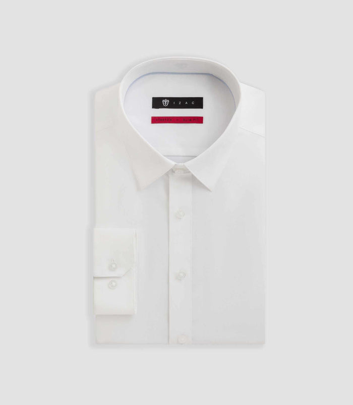 izac Chemise en popeline stretch blanche MALTE2