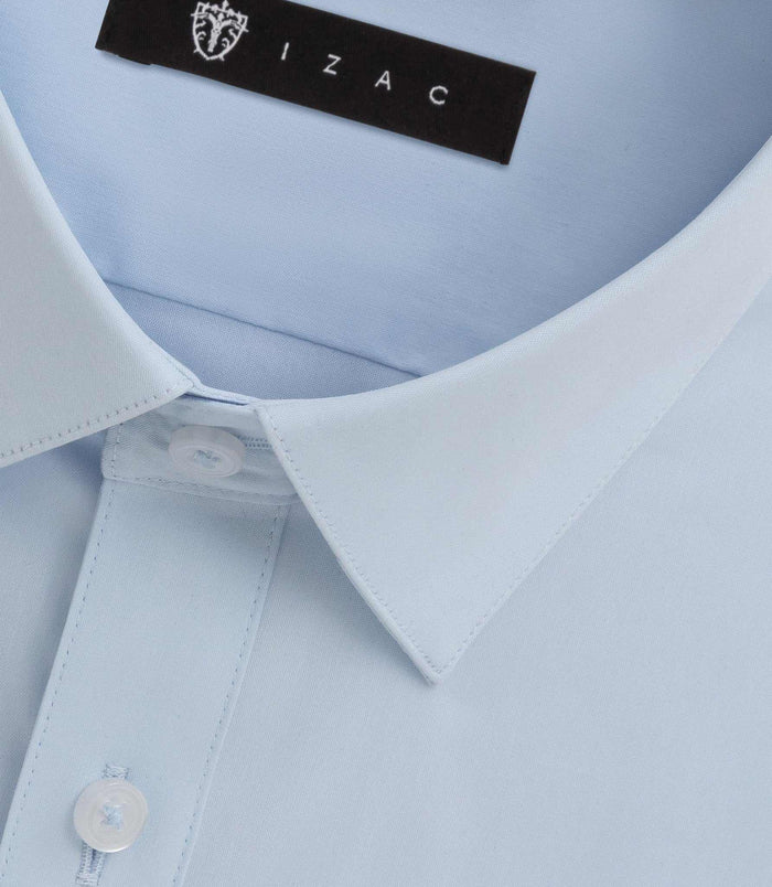 Izac Chemise En Popeline Stretch Bleu Ciel MALTEBT