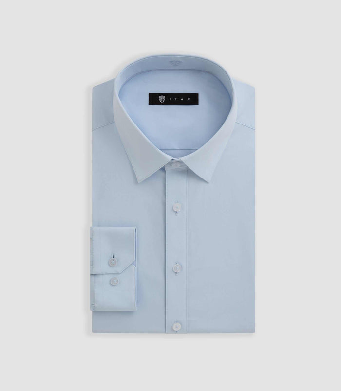 Izac Chemise En Popeline Stretch Ciel MALTE